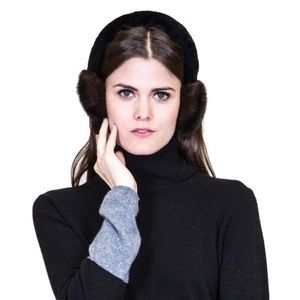 Mink Earmuffs with Shearling Covered Band